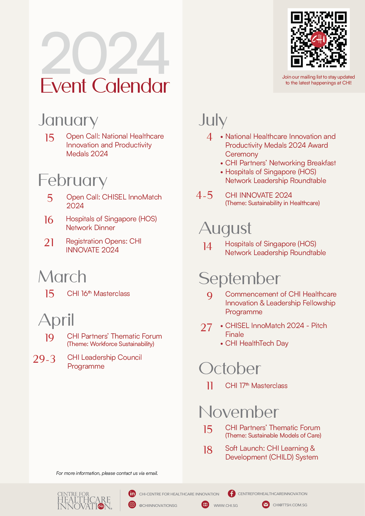 Calendar of Events 2024